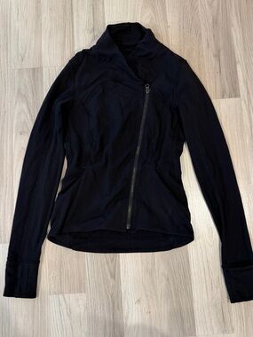 lululemon athletica Black Asymmetrical Zip Bomber Jacket